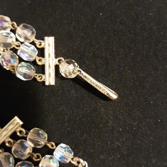 Vintage Clear Rhinestone Aurora Borealis Necklace - Picture 3 of 3